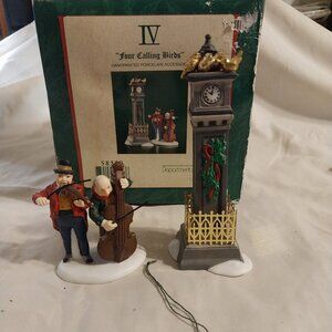 Four Calling  Birds-Vintage Hand-Painted Porcelain Accessory (Original Box)